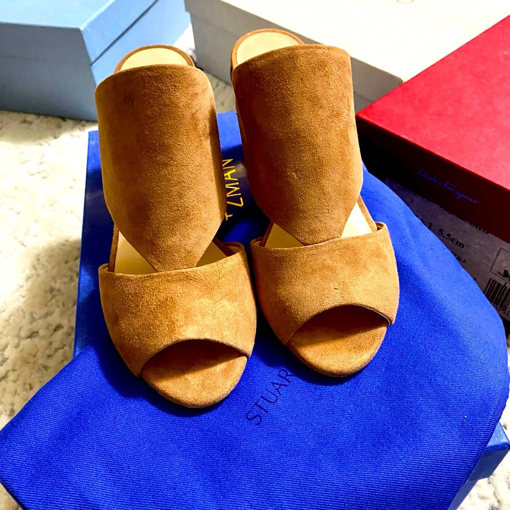 Stuart Weitzman Wide Open Toe And Back Heels - image 1